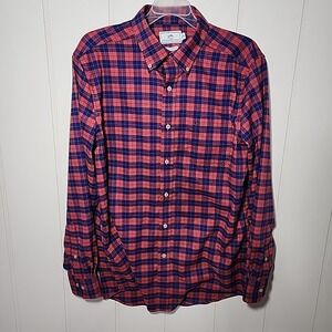 Southern Tide Men's Plaid Long Sleeve Button Down Shirt‎ Classic Fit Size Medium